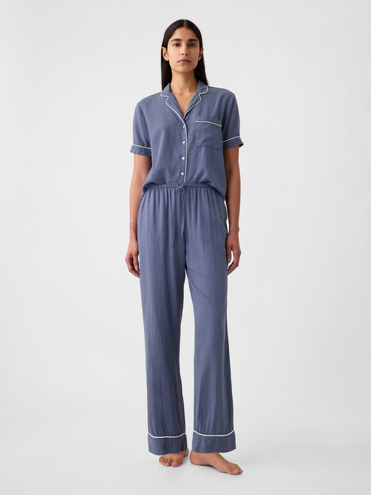 Linen-Blend PJ Pants