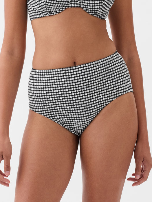 High Rise Gingham Bikini Bottom