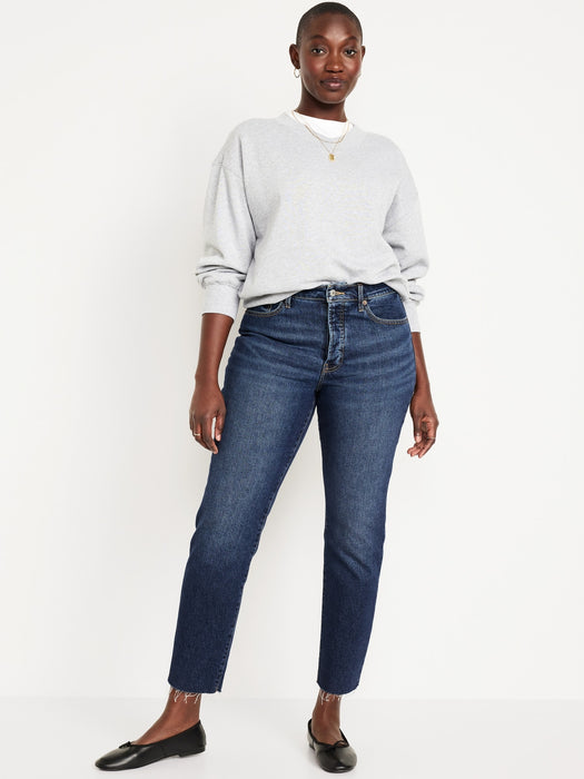 High-Waisted Button-Fly OG Straight Ankle Jeans