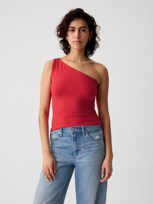 Modern One-Shoulder Cropped Tank Top