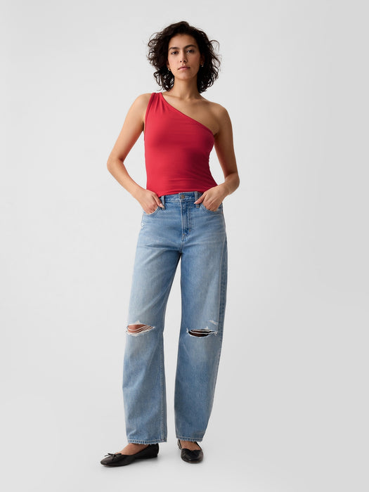 Modern One-Shoulder Cropped Tank Top