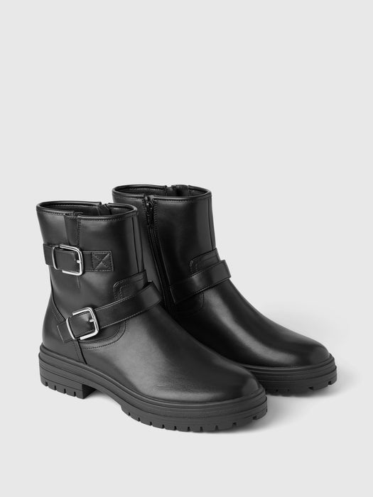 Vegan Leather Moto Boots