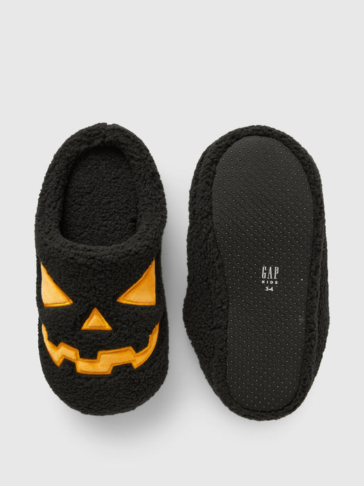 Kids Sherpa Halloween Slippers