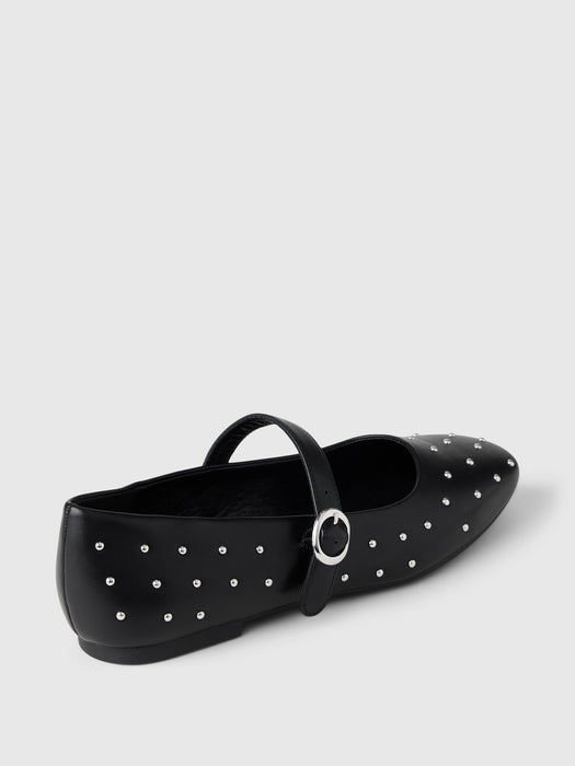 Studded Vegan Leather Ballet Flats