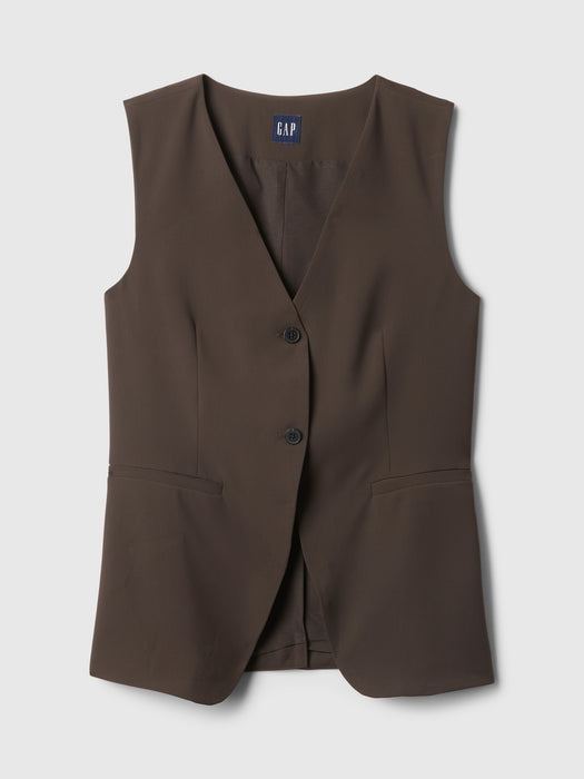 Longline Twill Vest