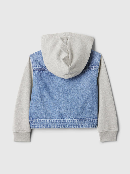 babyGap Dino Varsity Denim Hoodie Jacket