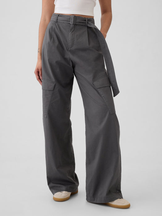 High Rise Cargo Baggy Trousers