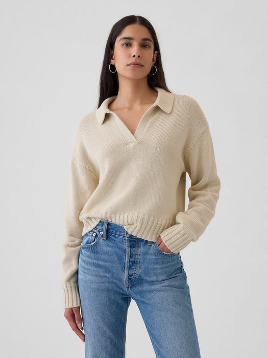 Shrunken Polo Sweater