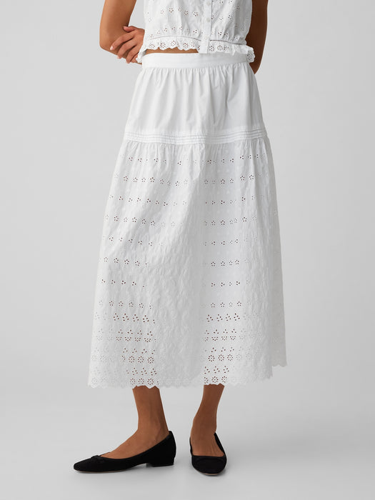 Gap &#215 DÔEN Eyelet Midi Skirt