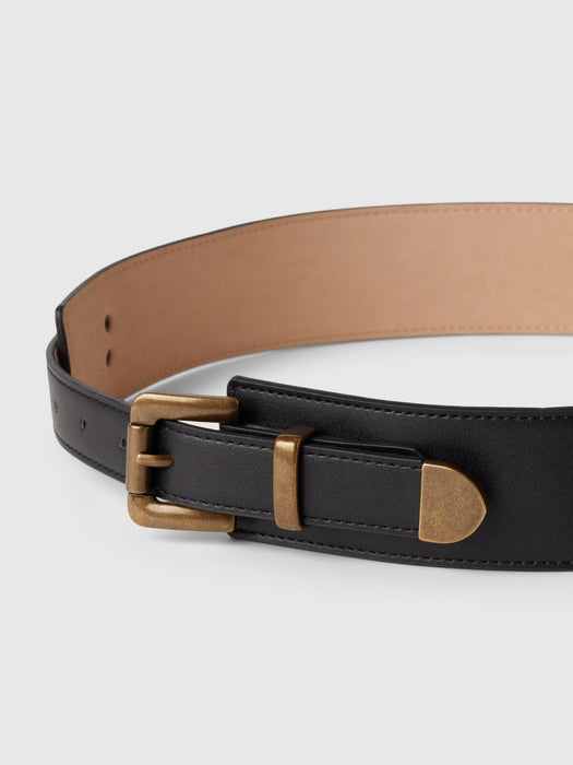 Vegan Leather Wide Belt