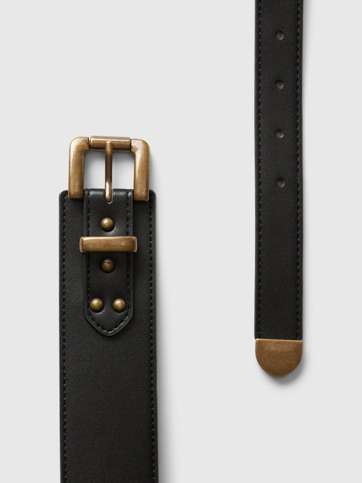 Vegan Leather Wide Belt