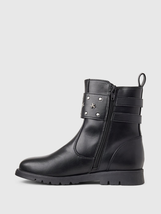 Kids Studded Vegan Leather Moto Boots