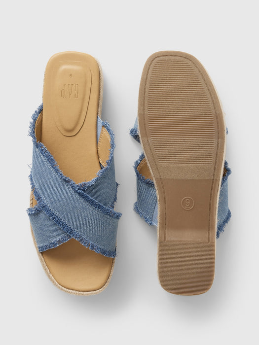 Denim Espadrille Platform Sandals