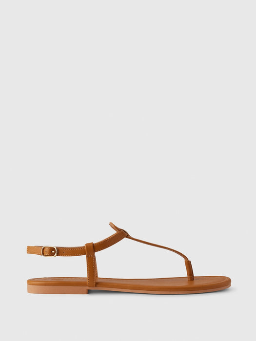 Vegan Leather T-Strap Sandals