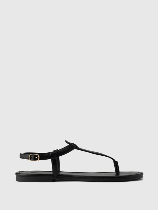 Vegan Leather T-Strap Sandals