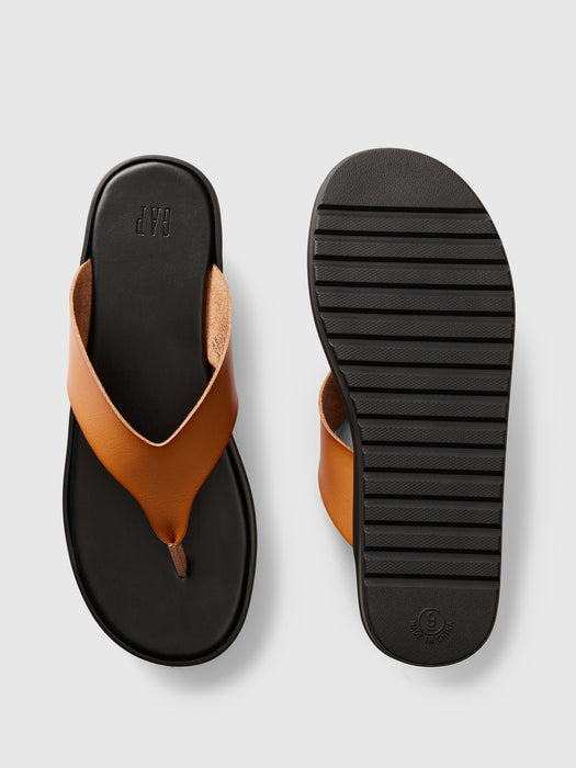 Vegan Leather Platform Flip Flops