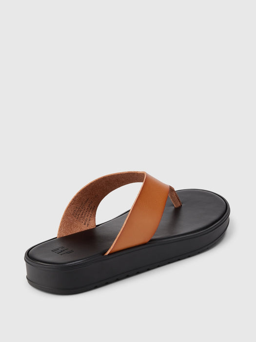 Vegan Leather Platform Flip Flops