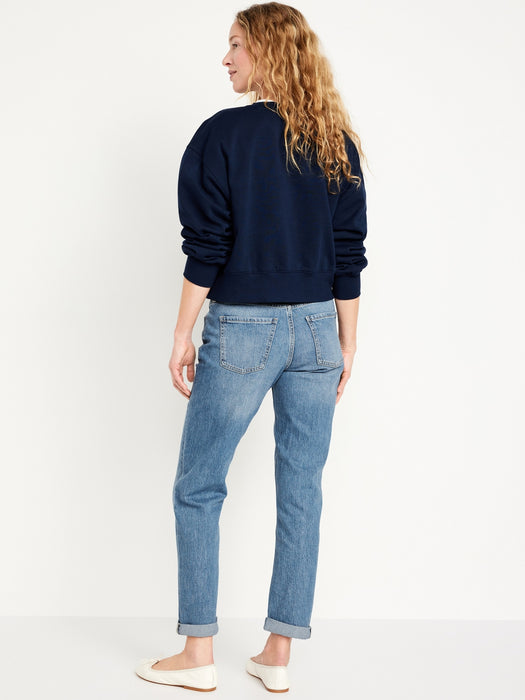 Mid-Rise Wow Boyfriend Straight Jeans