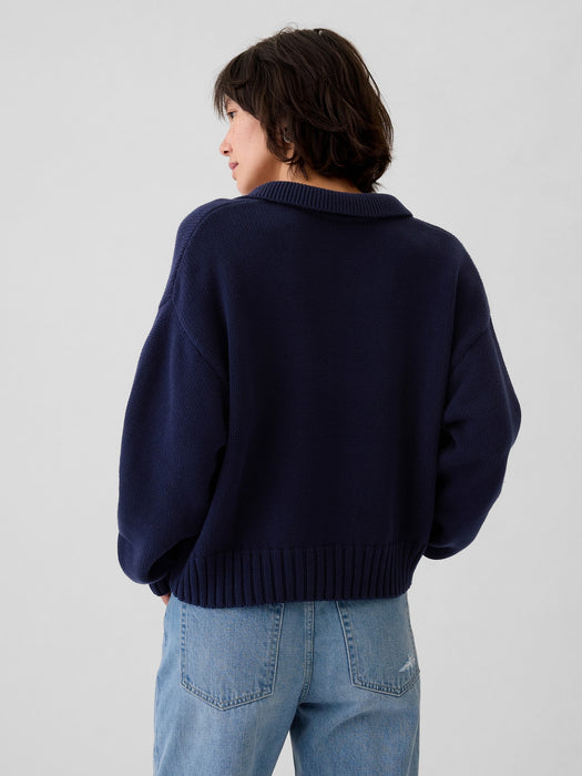 Shrunken Polo Sweater