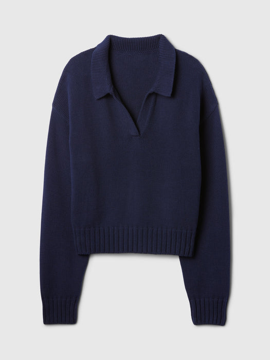 Shrunken Polo Sweater