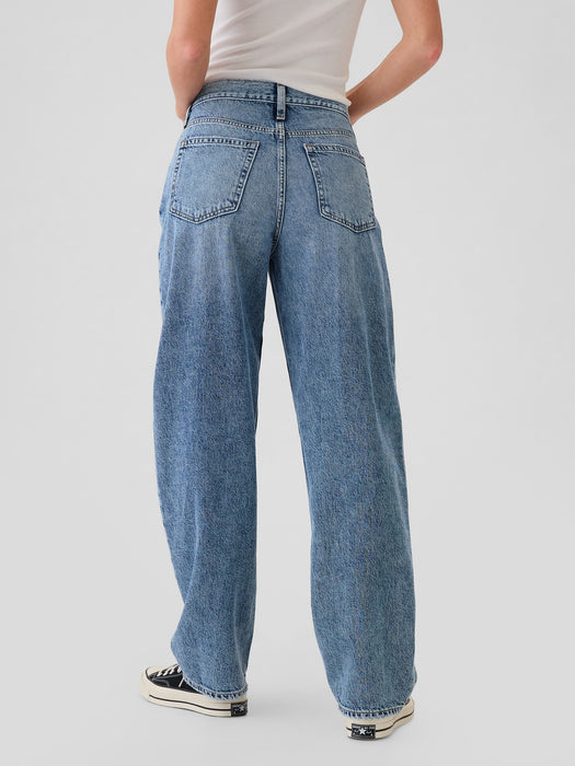 High Rise Crossover Barrel Jeans