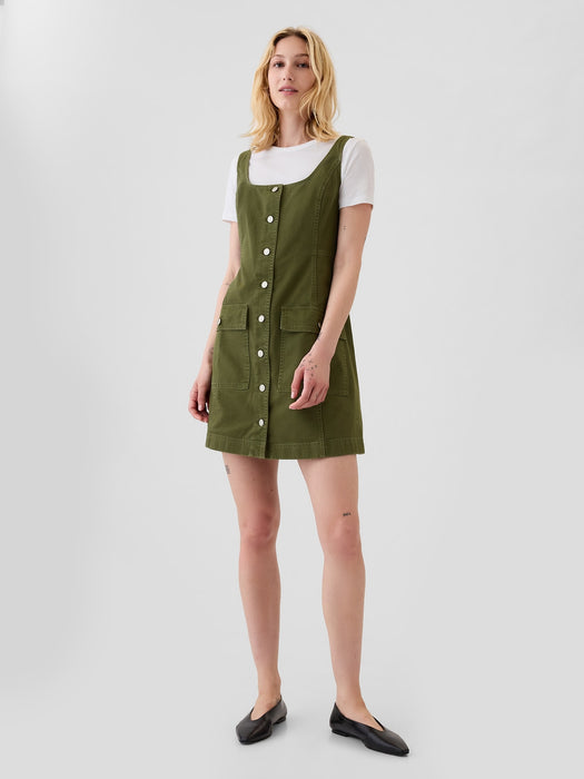 Utility Button Mini Dress