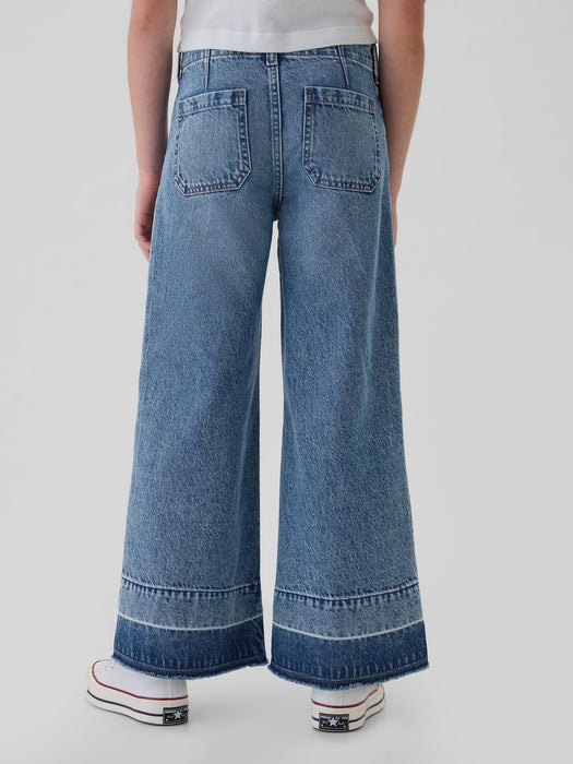 Kids High Rise Stride Wide-Leg Ankle Jeans