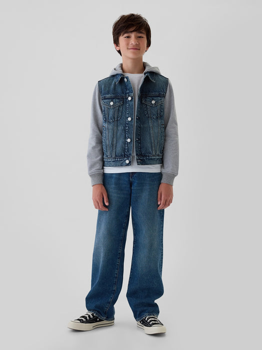 Kids Hooded Icon Denim Jacket