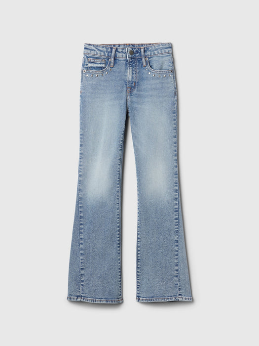 Kids High Rise Studded '70s Flare Jeans