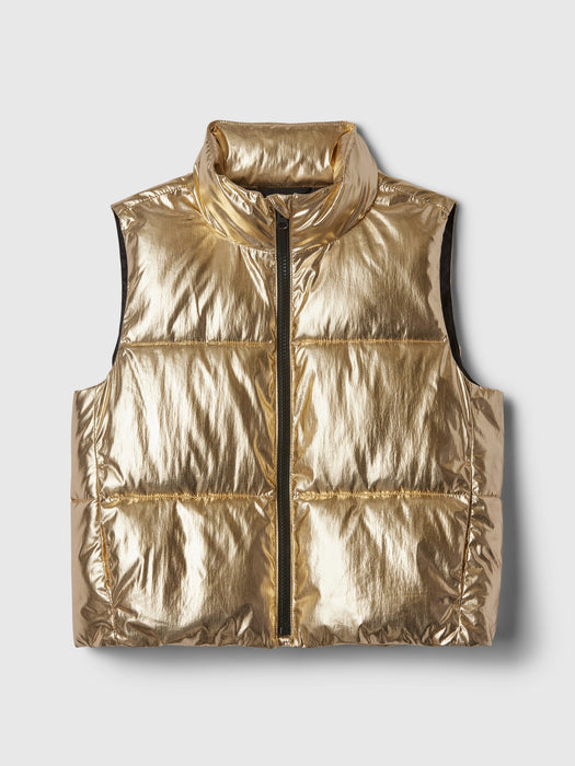 Kids Recycled Metallic Puffer Vest