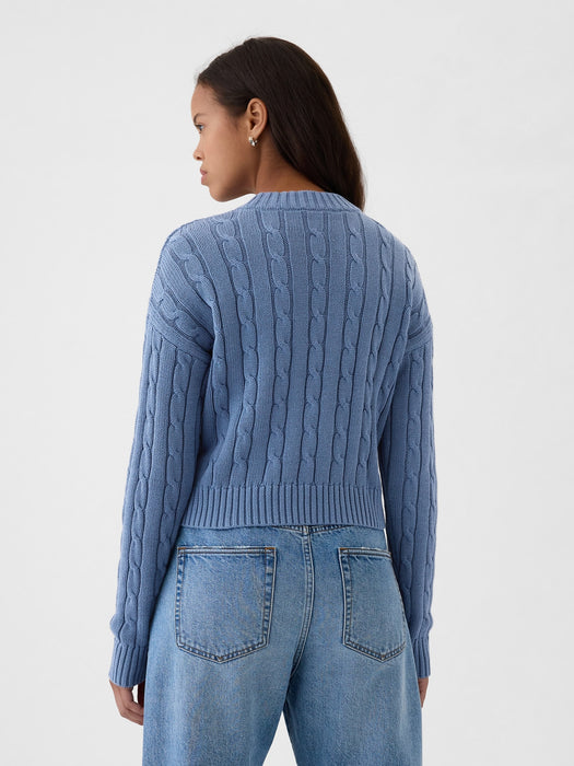 Cable-Knit Cropped Sweater