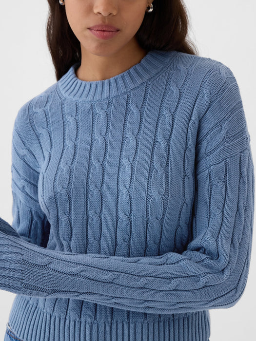 Cable-Knit Cropped Sweater