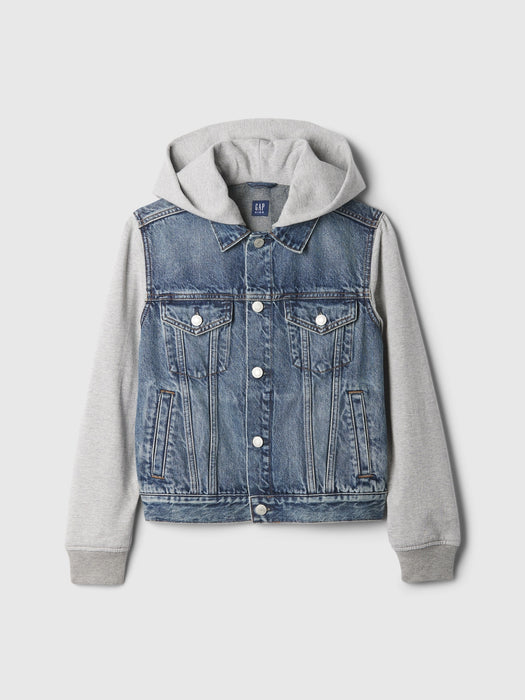 Kids Hooded Icon Denim Jacket