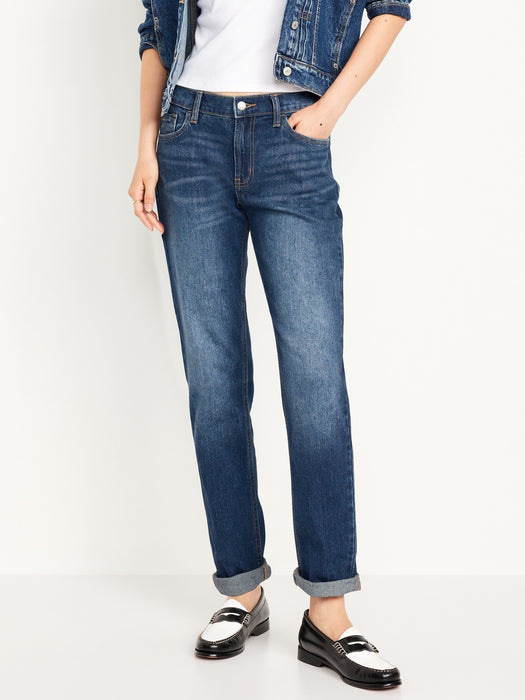 Mid-Rise Wow Boyfriend Straight Jeans