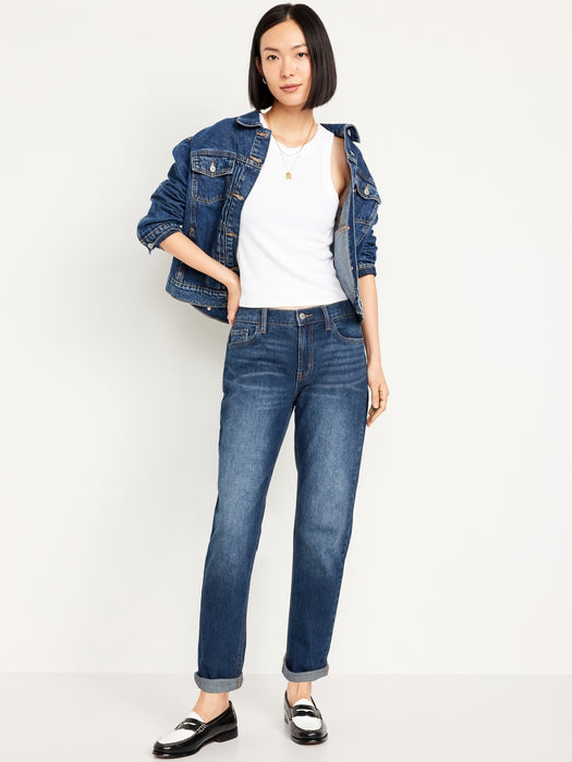 Mid-Rise Wow Boyfriend Straight Jeans