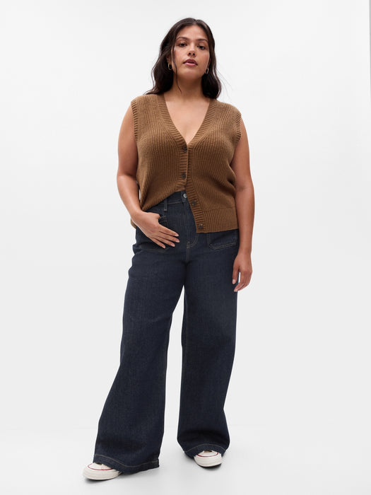 High Rise Stride Wide-Leg Jeans