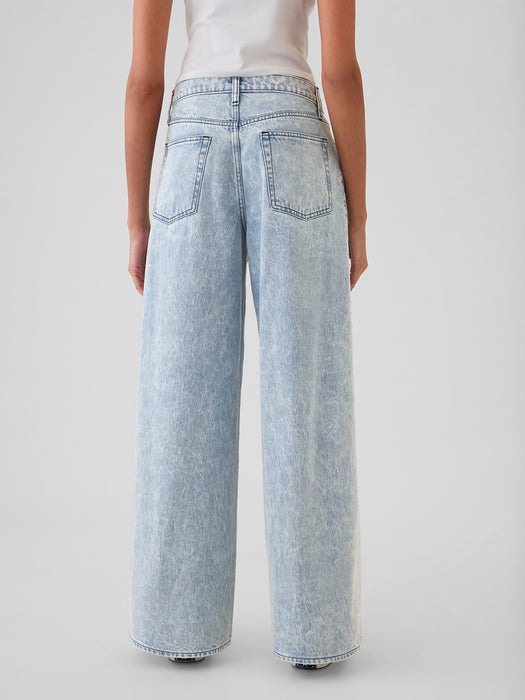 Mid Rise Studded Baggy Jeans