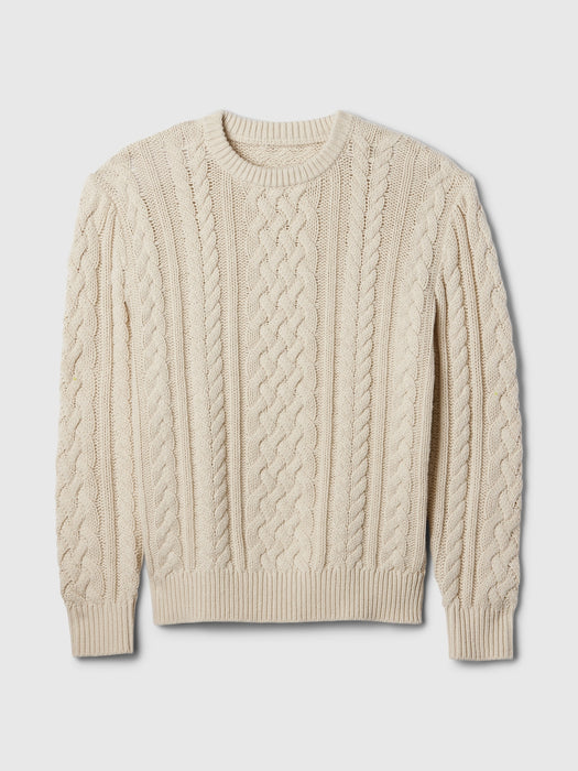 Relaxed Cable-Knit Sweater