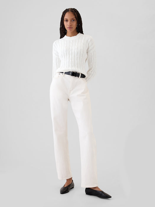 Cable-Knit Cropped Sweater