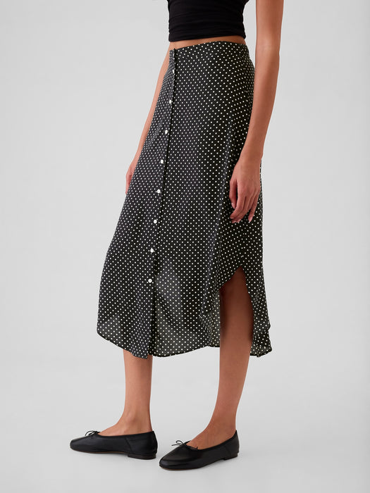 Crepe Handkerchief Hem Midi Skirt GAP International