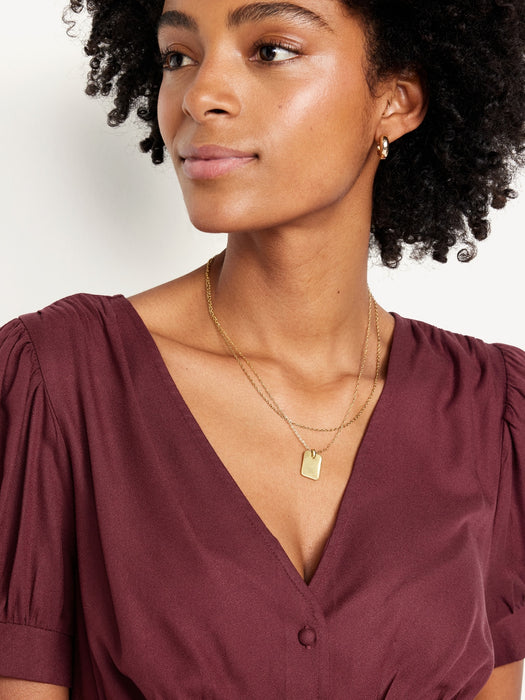 Waist-Defined Crepe Top