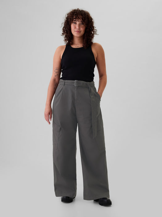 High Rise Cargo Baggy Trousers