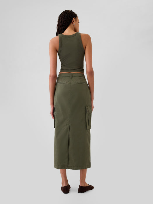 Utility Cargo Midi Skirt