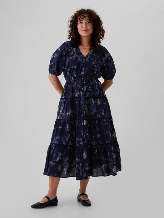 Tiered Maxi Shirtdress