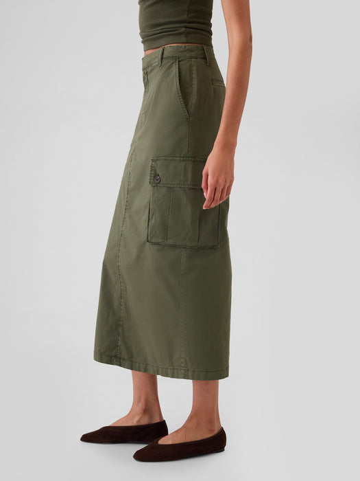 Utility Cargo Midi Skirt