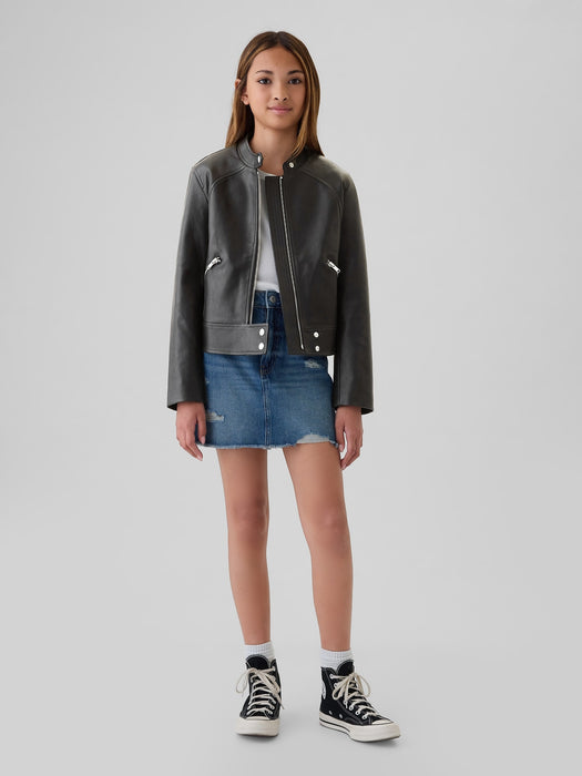 Kids Vegan Leather Moto Jacket