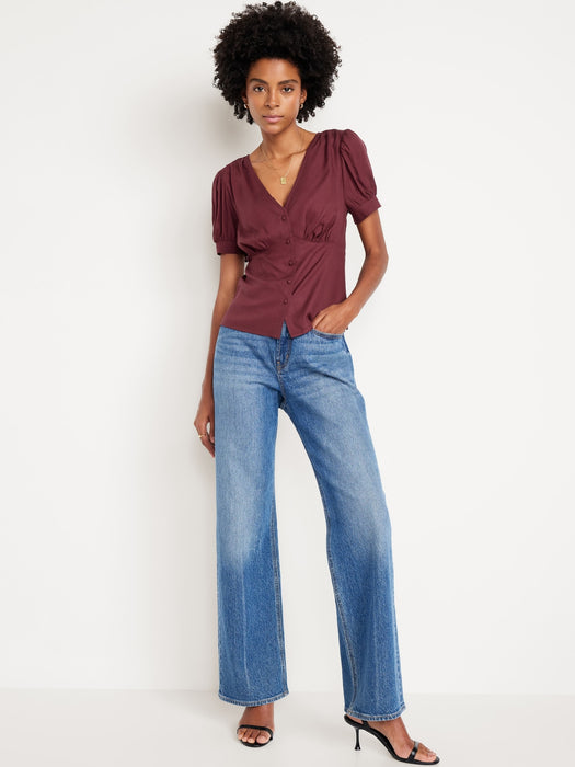 Waist-Defined Crepe Top