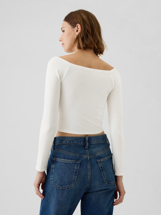 Modern Cropped Off-Shoulder T-Shirt