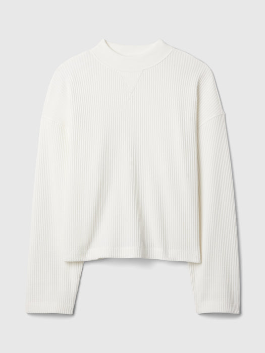 Oversized Mockneck Waffle T-Shirt