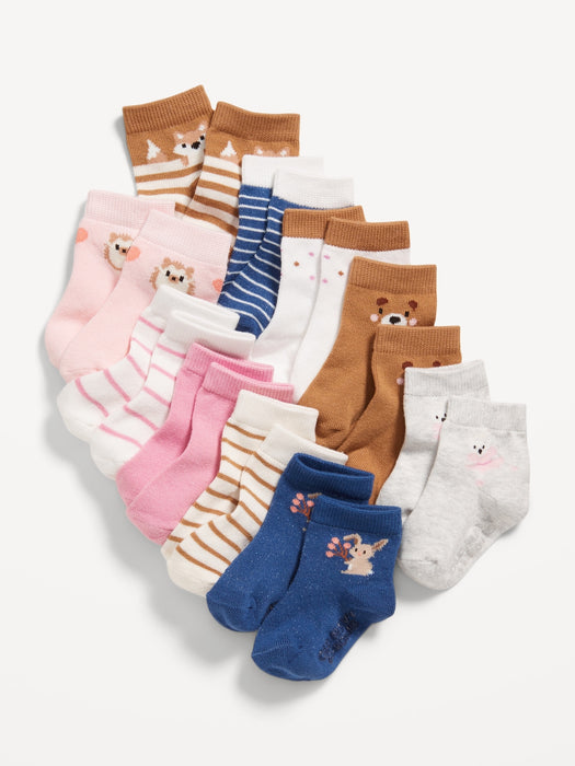 Unisex Crew Socks 10-Pack for Toddler & Baby